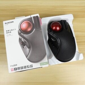 ELECOM HUGE Trackball Mouse Wired Finger-Operated M-HT1URBK Open Box